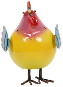 Kolorowa figurka metalowy kogut, 21 x 25 x 28 cm
