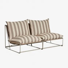 Modułowa Sofa Ogrodowa 2-częściowa Amaro Kremowa Tapioca - Mokka Brąz - Sklum