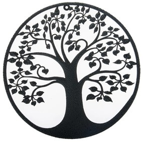 Metalowa dekoracja ścienna Drzewo życia czarne, 59cm