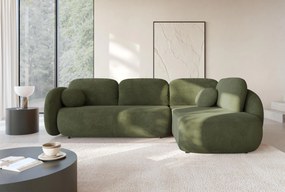 Masseno Narożnik AMICO z funkcją spania i pojemnikiem na pościel Narozniki L, Rozkładana sofa - Zielony, EGON 75