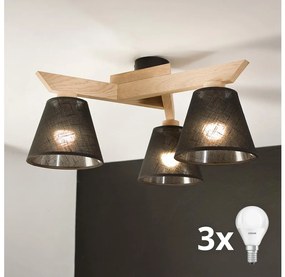 Brilagi - LED Żyrandol natynkowy ANTHONY 3xE14/40W/230V dąb/czarny