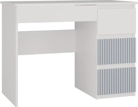 Prawostronne biurko młodzieżowe nowoczesne biały + niebieski A2-D85