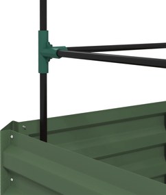 Outsunny Wysokie Łóżko Ogrodowe z Podporą do Pnączy Zielona 61x61x140cm | Aosom PL