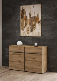 Komoda CROSS 2D2S 119cm dąb wotan/czarna HELVETIA