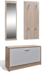 Komplet mebli do przedpokoju dąb sonoma + biały D8-D48