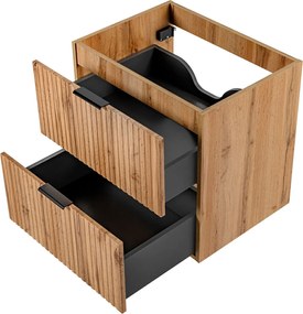 Szafka wisząca podumywalkowa w kolorze naturalnego drewna 60 x 46 cm ASTROS Light oak