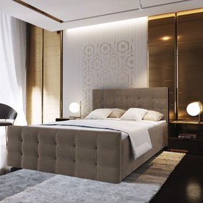 Masseno Łóżko kontynentalne AMON z pojemnikiem na pościel 140x200 cm - Brązowy, COSMIC 800