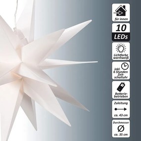 Dekoracja świąteczna - 10 diod LED, 35 cm, biała