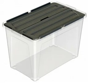 Multibox z przymocowaną pokrywą Eco 60 l, czarnapokrywa, 60 l