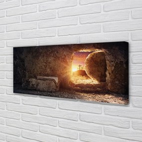 Duży obraz na płótnie Jaskinia, Krzyże i Słońce