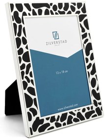 Czarno-biała metalowa ramka stojąca/ścienna 16,5x22 cm Leopard – Zilverstad