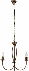 Botte - Brązowy lakierowany żyrandol z żelaza z dekoracją w kolorze starego złota, 3 światła, 110 cm - Ø45 cm - BL147-3-BR