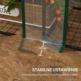 Outsunny mini-szklarnia, 3 poziomy, 6 półek drucianych, 2 otwory, folia plastikowa, Przezroczysty | Aosom PL