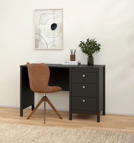 Czarne biurko komputerowe Madrid 3 szuflady