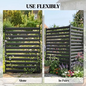 Outsunny Płot ogrodowy 2 panele 91 x 152 cm metalowy płot ochronny z słupkami i kapturkami, odporny na rdzę, czarny | Aosom PL