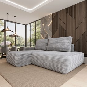 Masseno Narożnik AVINI z funkcją spania i pojemnikiem na pościel Narozniki L, Rozkładana sofa - Jasnoszary, TILIA 86