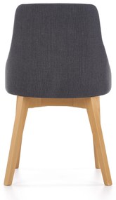 Krzesło do Jadalni Tapicerowane, Ciemny Szary/Dąb Miodowy TOLEDO Inari 95