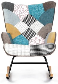 Fotel bujany PW2, patchwork
