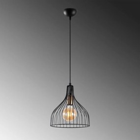 Czarna lampa wisząca z metalowym kloszem ø 25 cm Cafu – Opviq lights