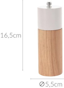 Młynek do pieprzu ręczny, drewniany, Ø 5,5 cm
