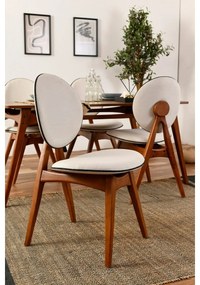Zestaw krzeseł do jadalni Touch Cream and Walnut, 2 szt.