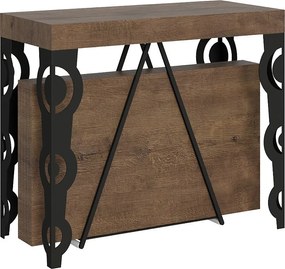 Konsola rozkładana 90x40/196 cm Aceres Small orzech rama w kolorze antracytu