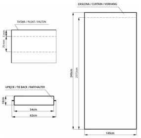 Żółta zaciemniająca zasłona termiczna 140x245 cm Pleat – Restilo
