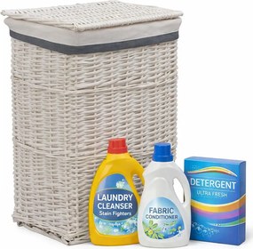 Biały wiklinowy kosz na pranie - Viver