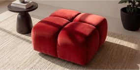 Pufa, podnóżek, tkanina welurowa Bluvel, Bordowy, Averro