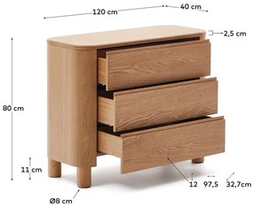 Komoda w dekorze jesionu w naturalnym kolorze 120x80x40 cm Salaya – Kave Home