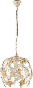 Edera - Żyrandol z lakierowanego żelaza w kolorze kości słoniowej z dekoracją w kolorze starego złota i kryształkami, 1 lampa X 97 - Ø30 - BL50-1-AV
