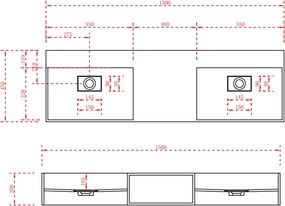 Umywalka ścienna podwójna TWG235