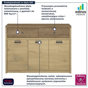 Duża komoda do przechowywania dąb cremona + dąb lefkas A7-E05