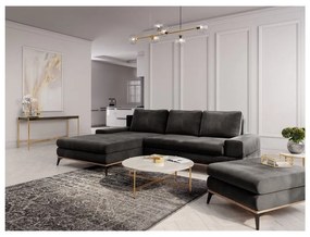 Ciemnobrązowy puf z aksamitnym obiciem Windsor &amp; Co Sofas Astre