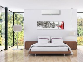 Obraz - Pociąg w zaśnieżonym krajobrazie (170x50 cm)