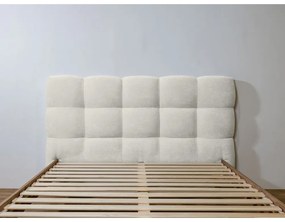 Jasnoszare tapicerowane łóżko dwuosobowe ze stelażem 180x200 cm Kumo – Bobochic Paris