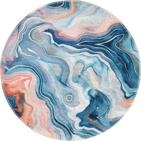 Niebiesko-różowy okrągły dywan odpowiedni do prania ø 120 cm Colors of Joy – Vitaus