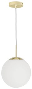 Biała/w kolorze złota lampa wisząca ze szklanym kloszem ø 30 cm Mahala – Kave Home