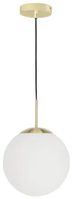 Lampa wisząca w biało-złotym kolorze ze szklanym kloszem ø 30 cm Mahala – Kave Home
