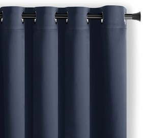 Ciemnoniebieska zasłona zaciemniająca 140x245 cm Eyelets – Restilo