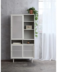 Szara metalowa szafka z drzwiami przesuwnymi 90x180x40 cm Veep – Unique Furniture
