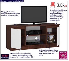 Szafka RTV do salonu wenge + biały - Galapi 3X 120 cm