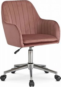 Różowy fotel obrotowy welurowy D7-K11