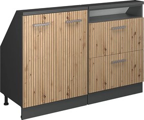 Szafka kuchenna na dach skośny dąb rzemieślniczy 120x46x81.6 r-line