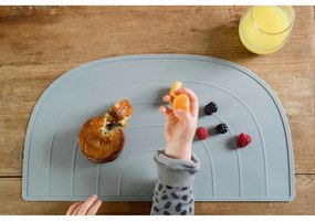 Niebieska silikonowa mata stołowa Kindsgut Rainbow, 47x26 cm