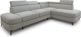Masseno Narożnik AVISE z funkcją spania i pojemnikiem na pościel Narozniki L, Rozkładana sofa - Jasnoszary, QUELLE 83
