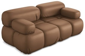 Brązowa sofa modułowa z imitacji skóry 190 cm Lokua – Makamii
