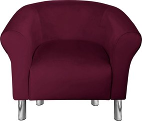 Fotel Milo tkanina Welur wygodny fotel tapicerowany do salonu i sypialni : Kolor nogi - Chrom, Kolor tkaniny - VELVET - MG02, Wysokość nogi - 15 cm