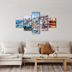 Obraz - Zmierzch na Santorini (125x70 cm)
