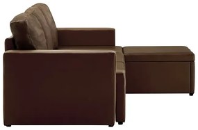 Rozkładana sofa kanapa modułowa brązowa - Odi 4Q